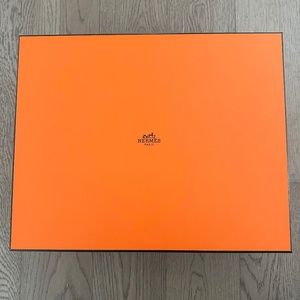 Hermes Orange Clothing or Shoe Empty Box & Ribbon